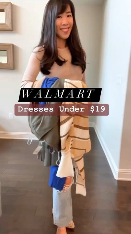 Walmart dresses for under $19. My TTS is a XS, but size up one on the blue dress and the olive green dress (dress #2) and the last dress.

#LTKfindsunder50 #LTKSeasonal #LTKshoecrush