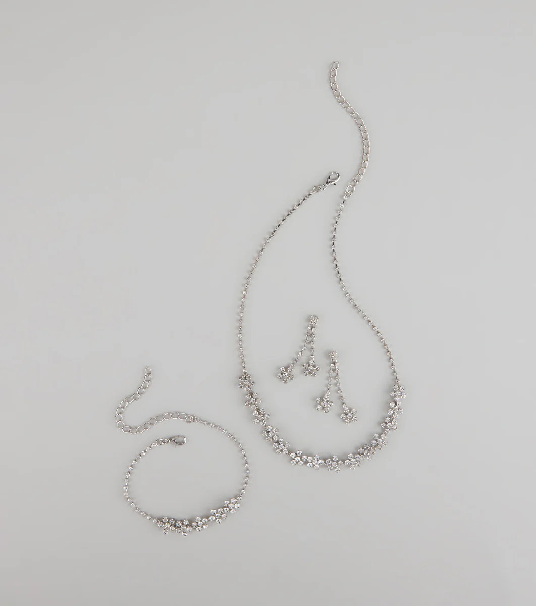 Shine Bloom Rhinestone Floral Jewelry Set | Windsor Stores
