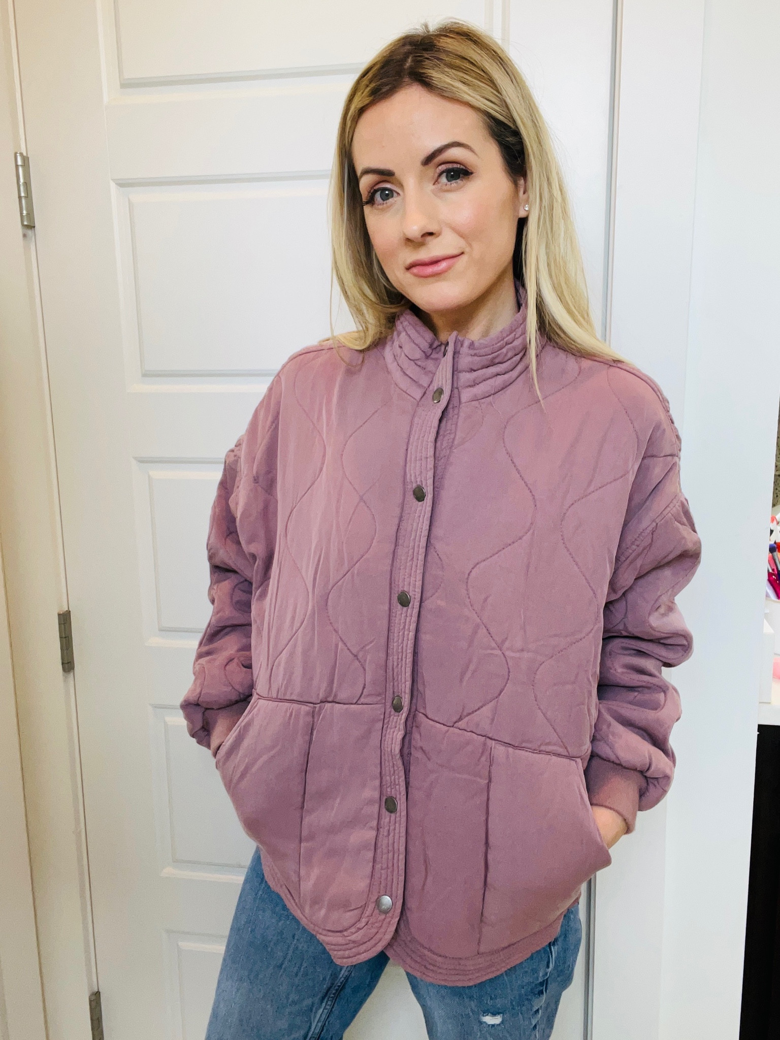 Cutest jacket from Blank NYC 💜 

#LTKSeasonal #LTKstyletip #LTKFind