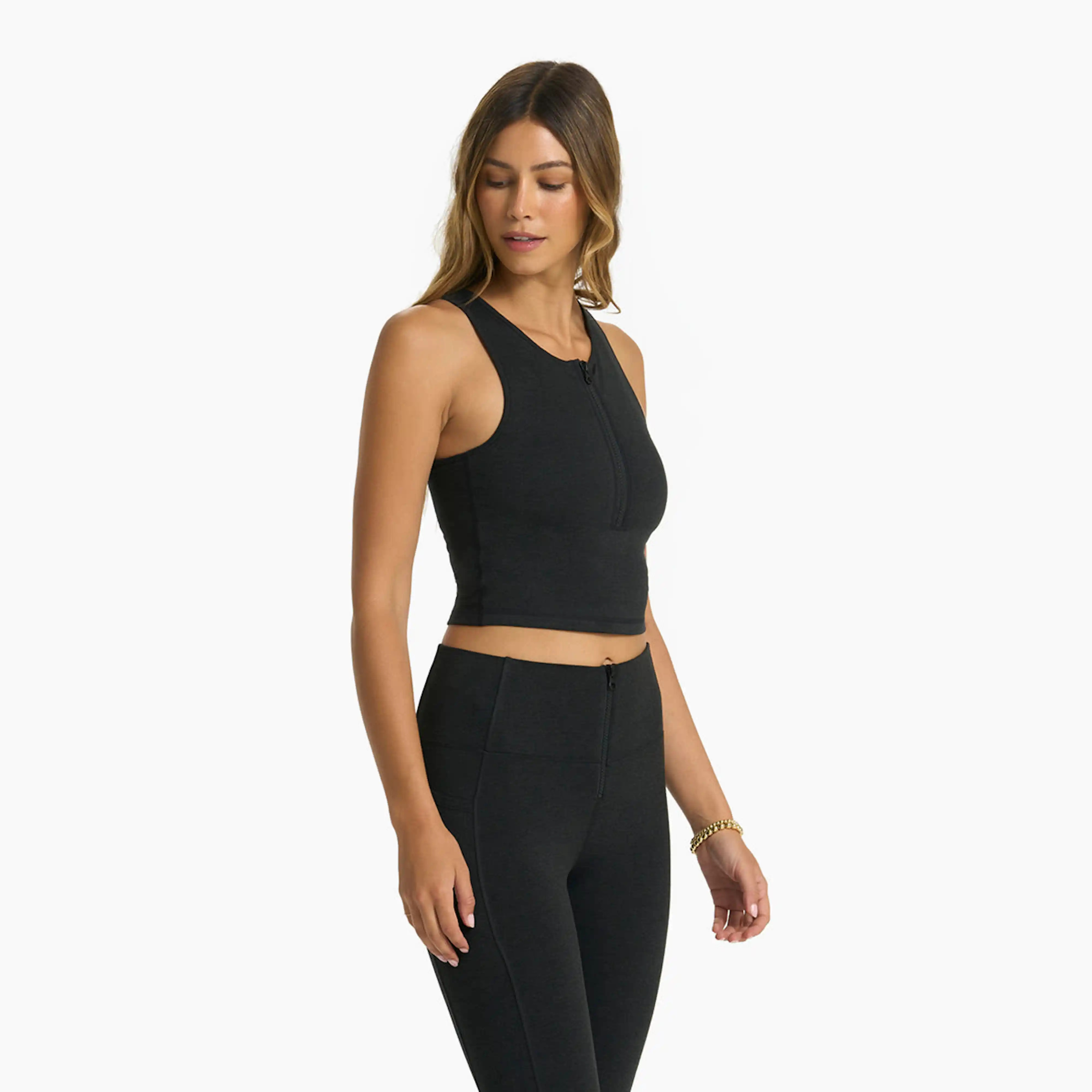 Granite Heathered Zip Tank | Vuori Clothing (US & Canada)