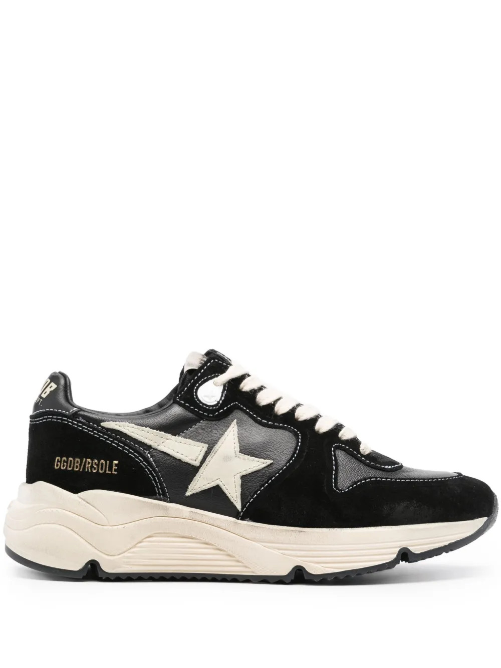 Golden Goose Running Sole Panelled Sneakers | Black | FARFETCH | Farfetch Global
