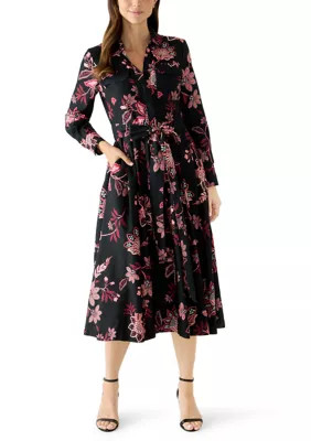 Women's 3/4 Ruffle Sleeve Midi Shirtdress | Belk