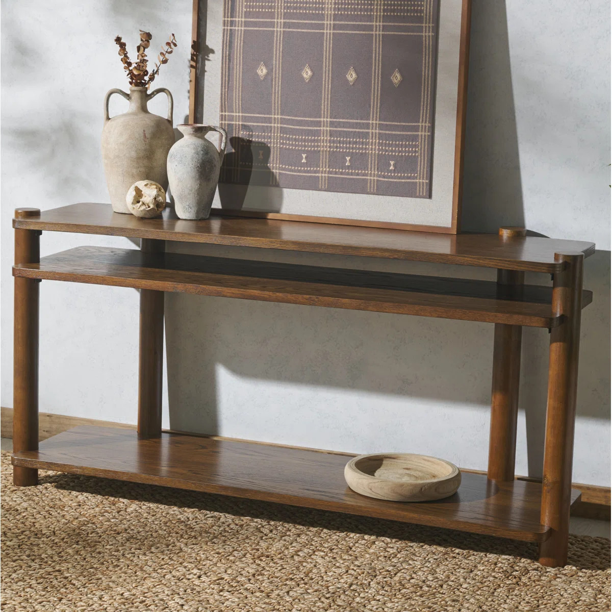 Hepburn 3 Shelf Wood Console Table | Joss & Main
