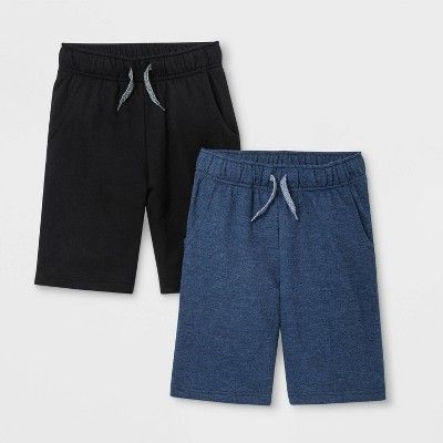 Boys' Pull-On Knit Shorts - Cat & Jack™ Navy/Black | Target