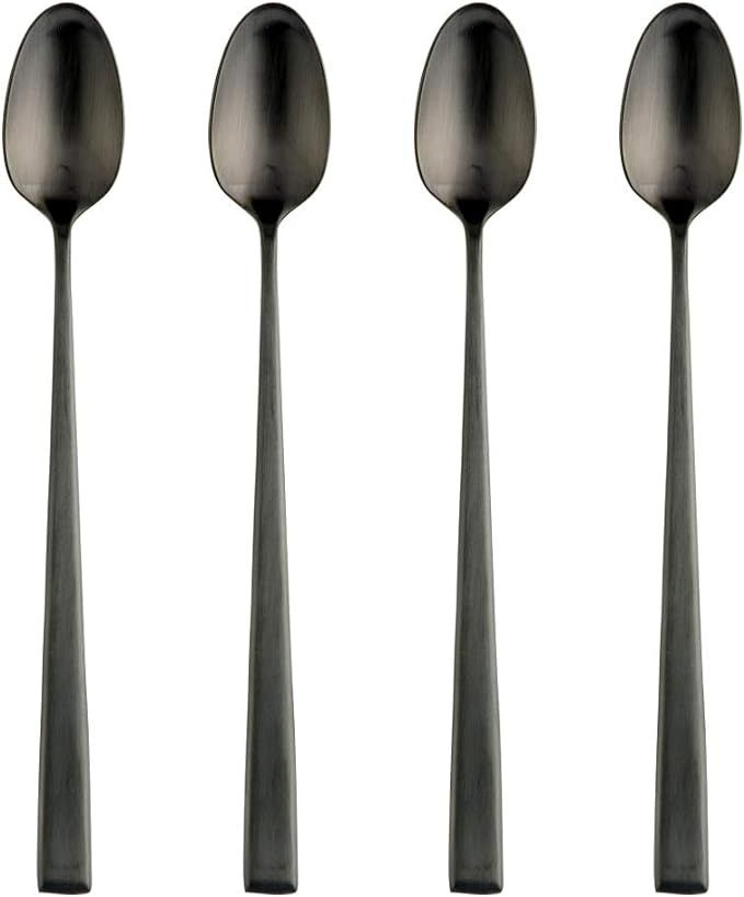 HISSF Black Iced Tea Spoon, Long Handle Spoon, Mixing Spoon, 18/10 Stainless Steel Spoon, Tea, De... | Amazon (US)