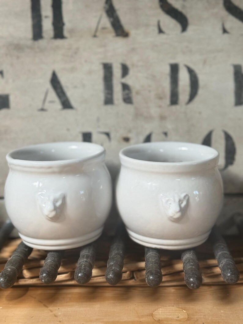 Set of 3 Vintage French White Ironstone Lion Head Bowls – Soup, French Onion, or Decorative Cro... | Etsy (US)