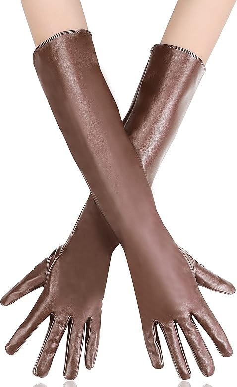 Bellady Long Faux Leather Gloves for Women,Elbow Length Touchscreen Dress Gloves,Cosplay Costume ... | Amazon (US)