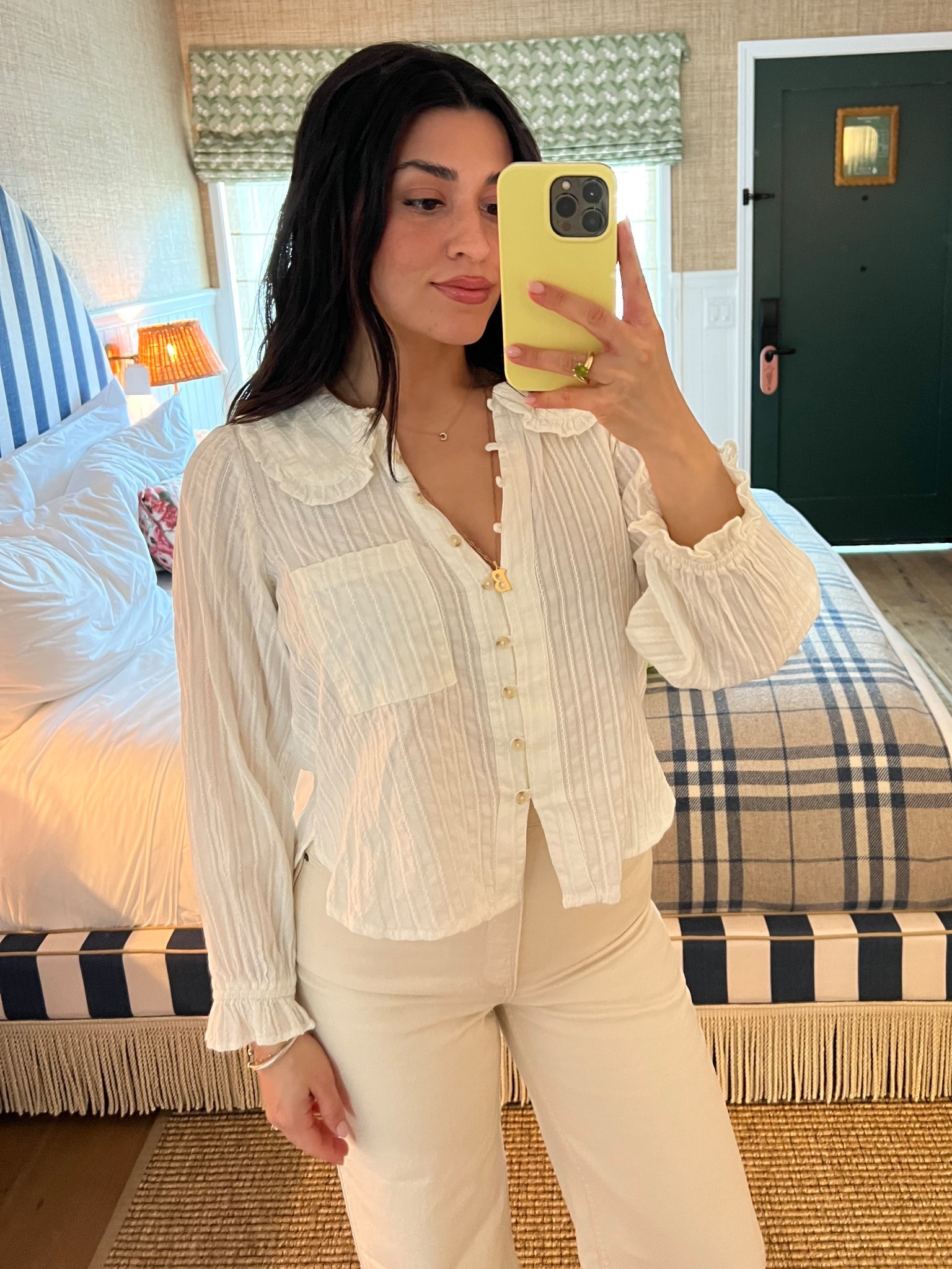 Wearing the long sleeve version of the blouse 

#LTKootd