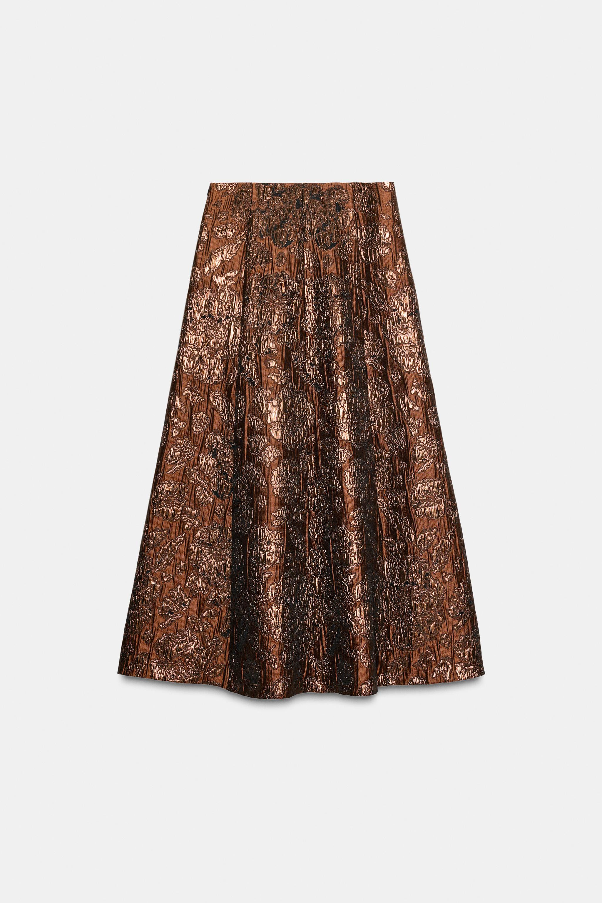 SHINY JACQUARD CAPE SKIRT | Zara US