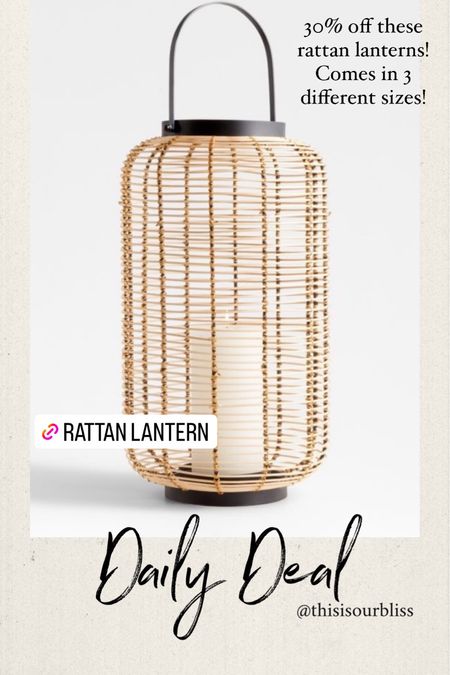 30% off these rattan lanterns! Comes in three different sizes! Perfect for your porch, patio or deck! // outdoor home decor, outdoor finds 

#LTKsalealert #LTKunder50 #LTKhome