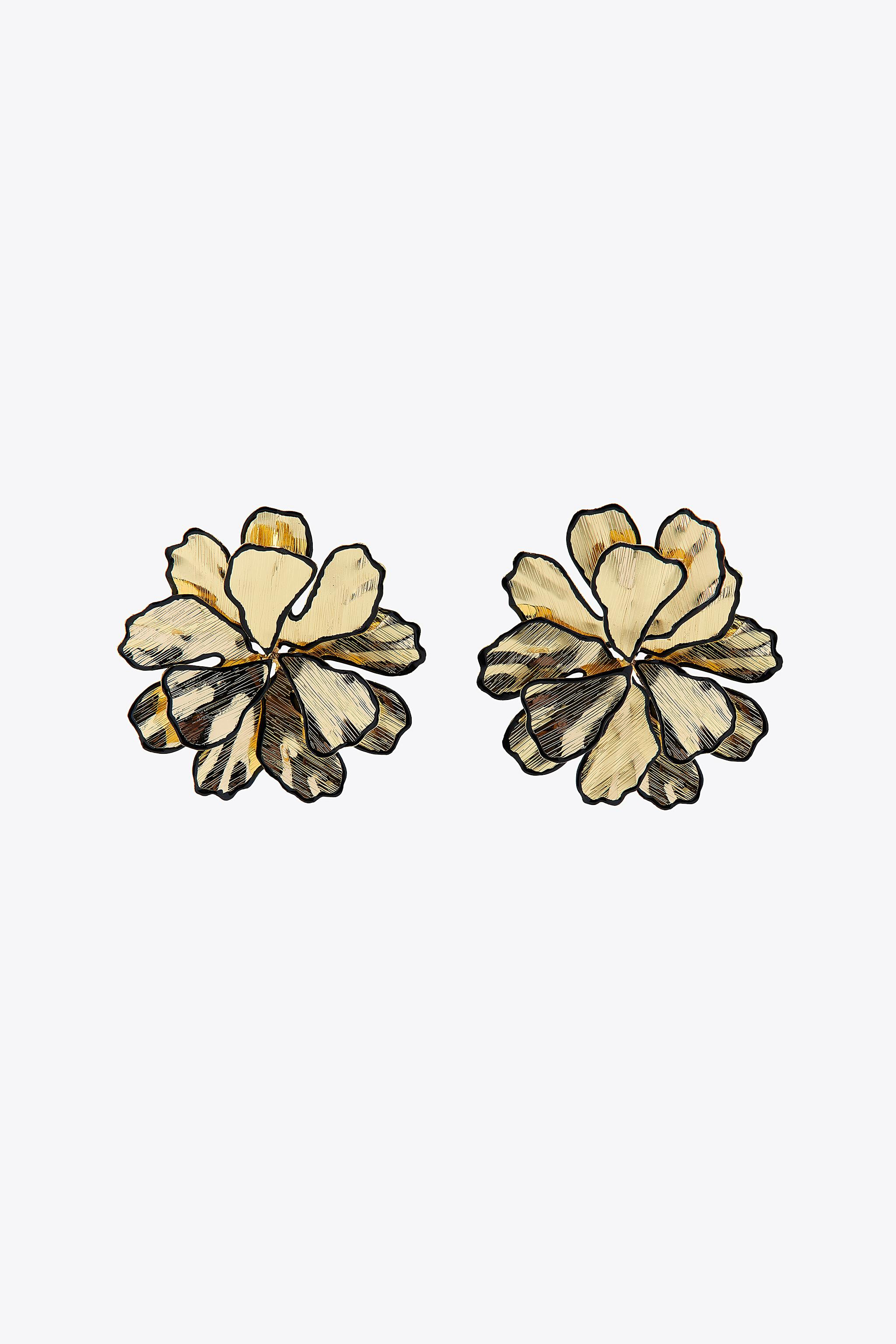 TEXTURED FLOWER EARRINGS | Zara UK