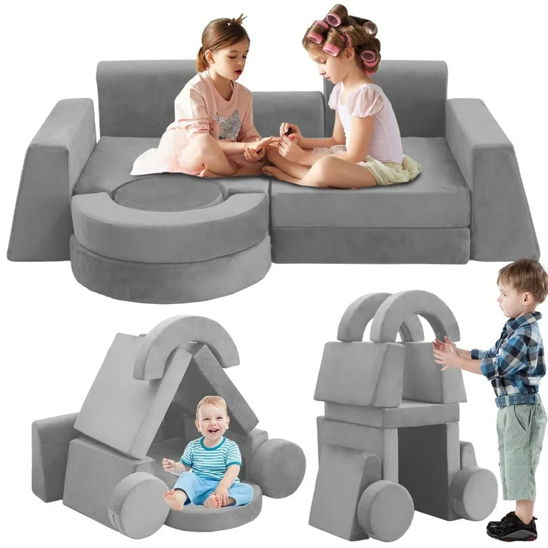 FKS LIFE 13pcs Modular Kids Play Couch, Children Sectional Sofa, Bedroom and Playroom Furniture f... | Walmart (US)