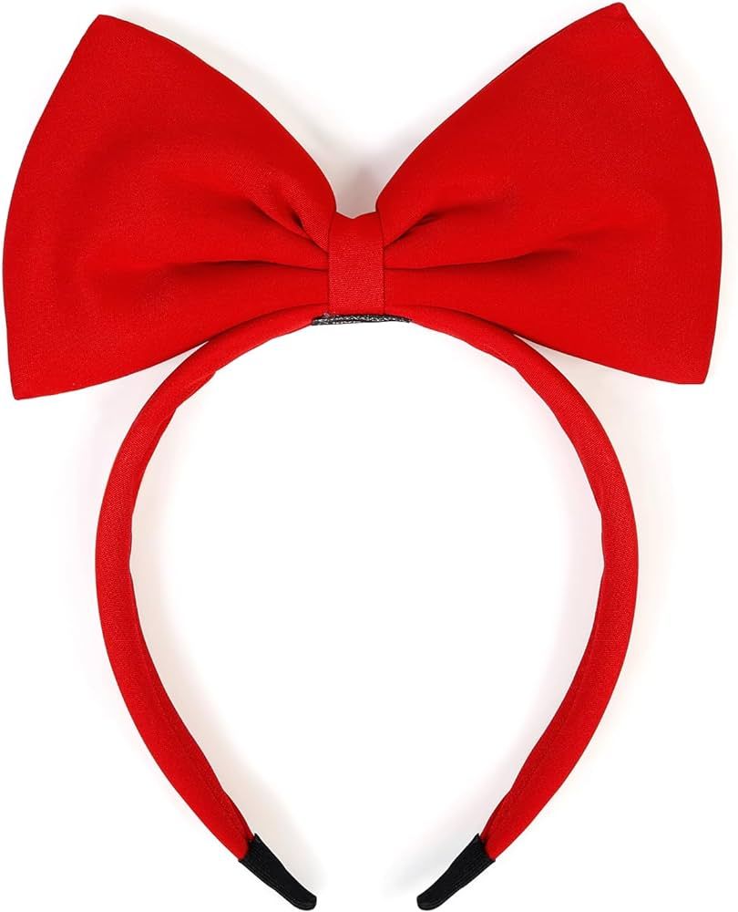 Huachi Red Bow Headbands for Women Girls, Cute Big Bow Headband Cosplay Costume Hair Accessories,... | Amazon (US)