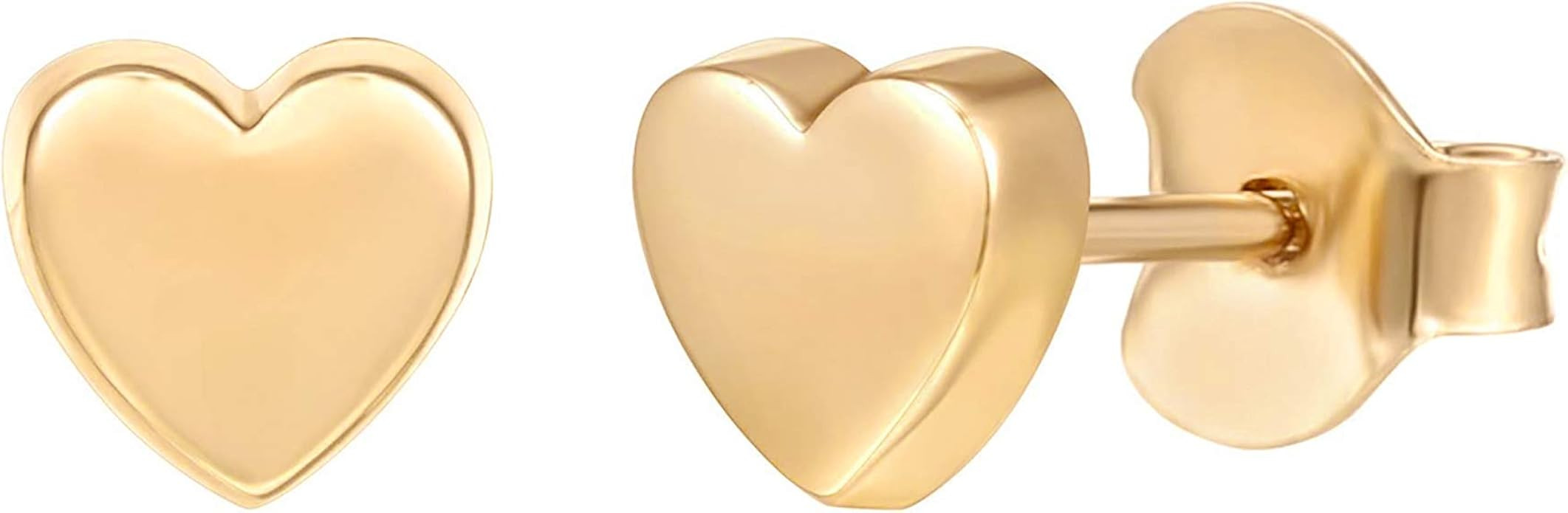 PAVOI 14K Gold Plated 925 Sterling Silver Earrings | Tiny Dot/Triangle Disc Stud Earrings | Gold ... | Amazon (US)