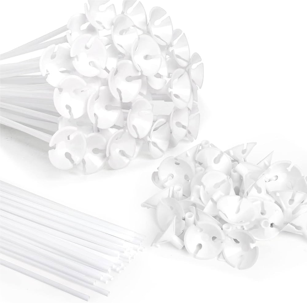 PP OPOUNT 35 Pieces Balloon Sticks, 12.6 inches Plastic Balloons Sticks, Balloon Holders for Anni... | Amazon (US)