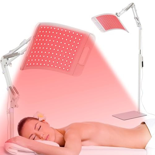 LEDINO Red Light Therapy-660nm&850nm Infrared Light Therapy Lamp Device with Stand for Pain Relief,Muscle Recovery,Joint Support,360° Adjustable Head,red Light Therapy Panel for Body and face | Amazon (US)