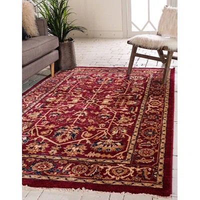 Garth Oriental Wine/Beige Area Rug | Wayfair North America