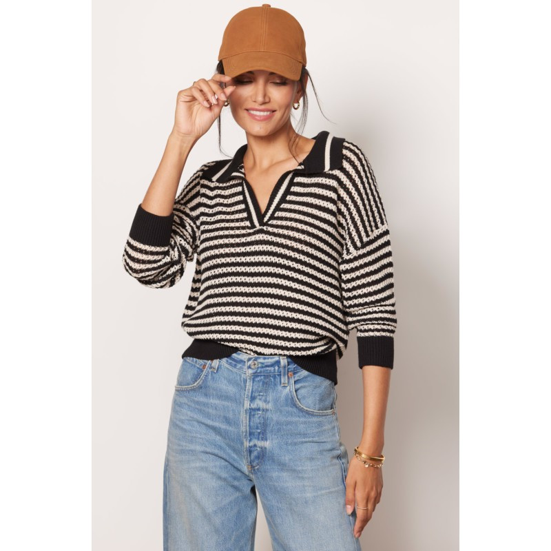 525 Stripe Cotton Pullover | EVEREVE | Evereve