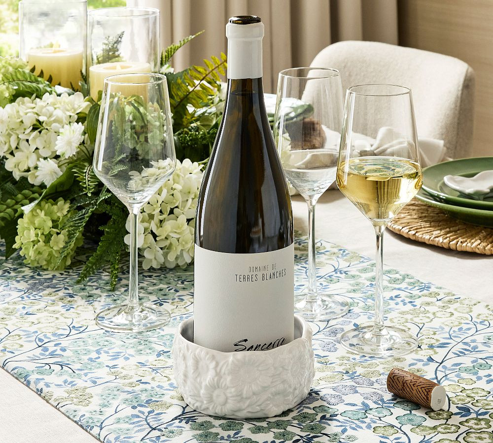 Floral Bunny Stoneware Wine Coaster | Pottery Barn (US)