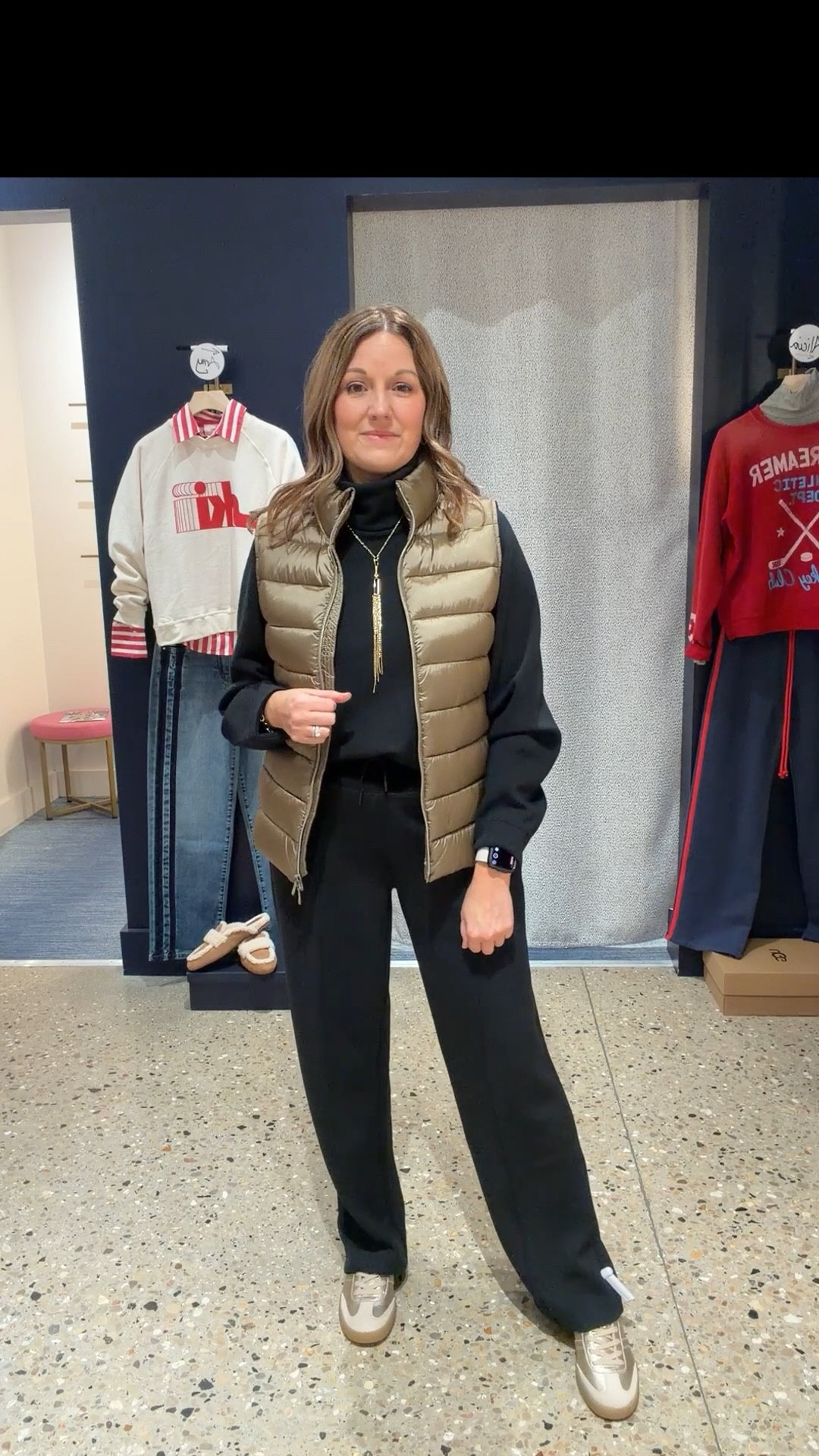 The Evereve clearance sale is 🔥🔥🔥! Tons of Spanx items included! 

Fit Tips
Top (Spanx) - tts, in size S
Pants (Spanx) - tts, in size S
Vest (Save The Duck) - tts, in size S 
Shoes (Gola) - tts, limited sizes available

Evereve | Spanx | Gola  

#LTKOver40 #LTKSaleAlert