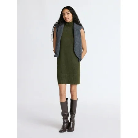 Free Assembly Women's and Women's Plus Sleeveless Sweater Mini Dress, Sizes XS-4X | Walmart (US)