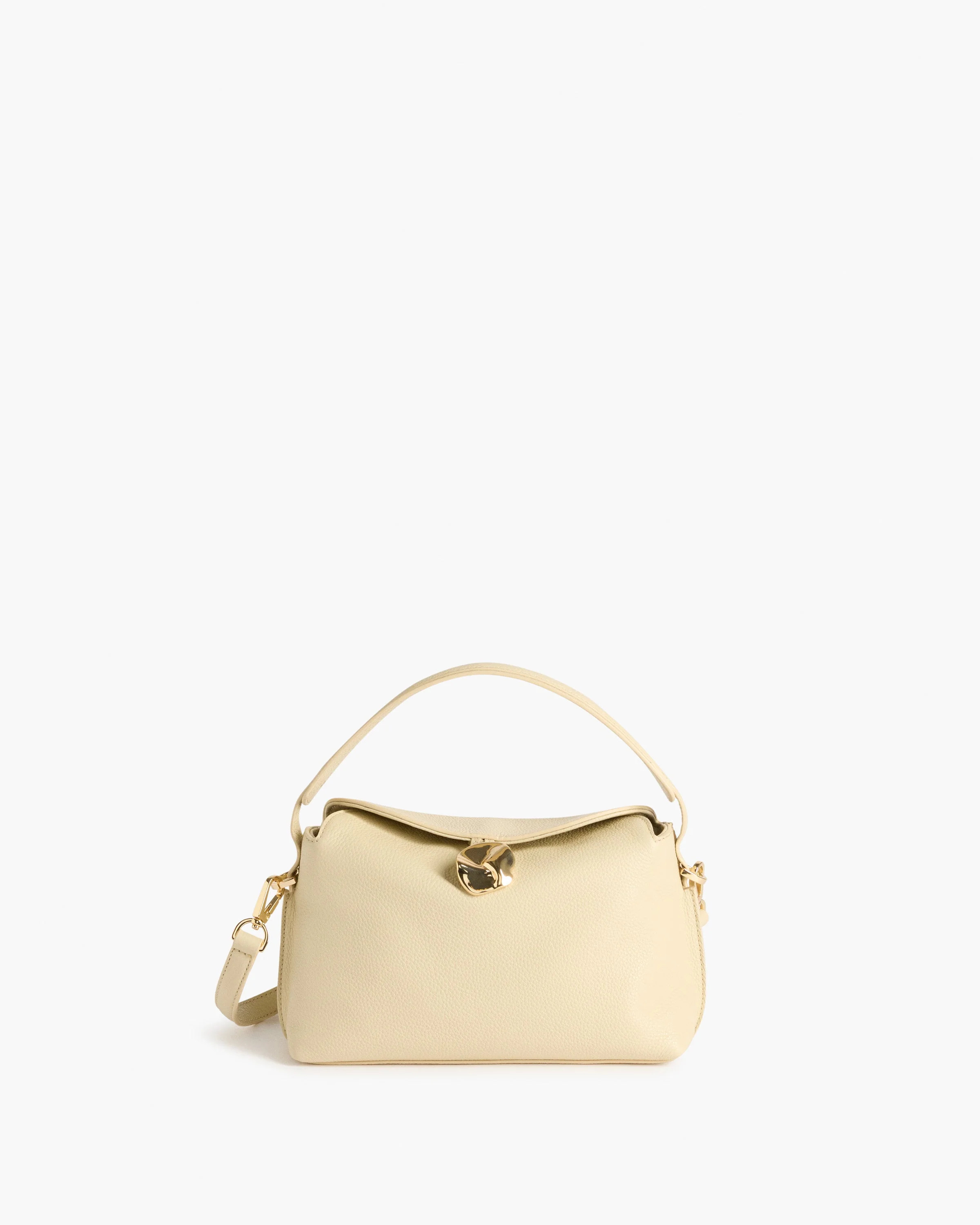 Hanna Mini Bag Grained Leather Creme | Flattered
