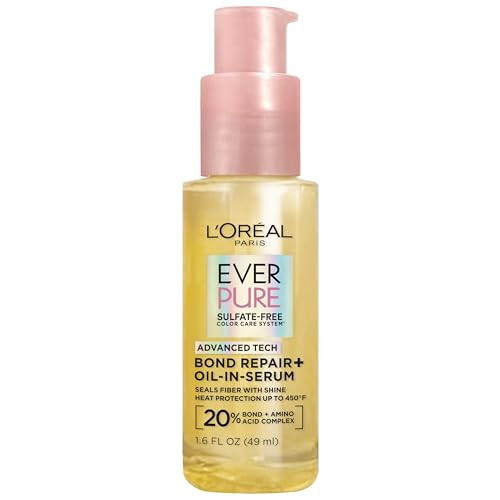 L'Oreal Paris Bond Repair+ Hair Oil-in-Serum, Heat Protectant to Strengthen Damaged, Color-Treated Hair, Provides Intense Shine and Frizz Control, EverPure, 1.6 Fl Oz (Packaging May Vary) | Amazon (US)