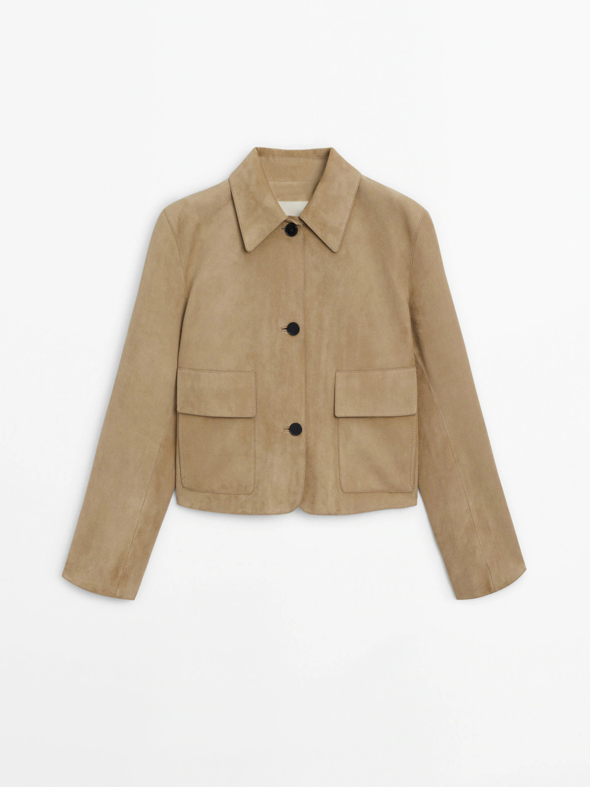 Suede leather jacket with pockets | Massimo Dutti US