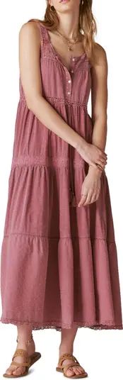 Lace Trim Tiered Cotton Dress | Nordstrom
