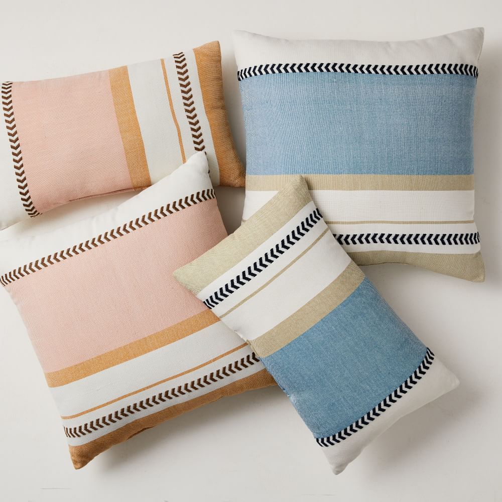 Variegated Block Stripe Indoor/Outdoor Pillow | West Elm (US)