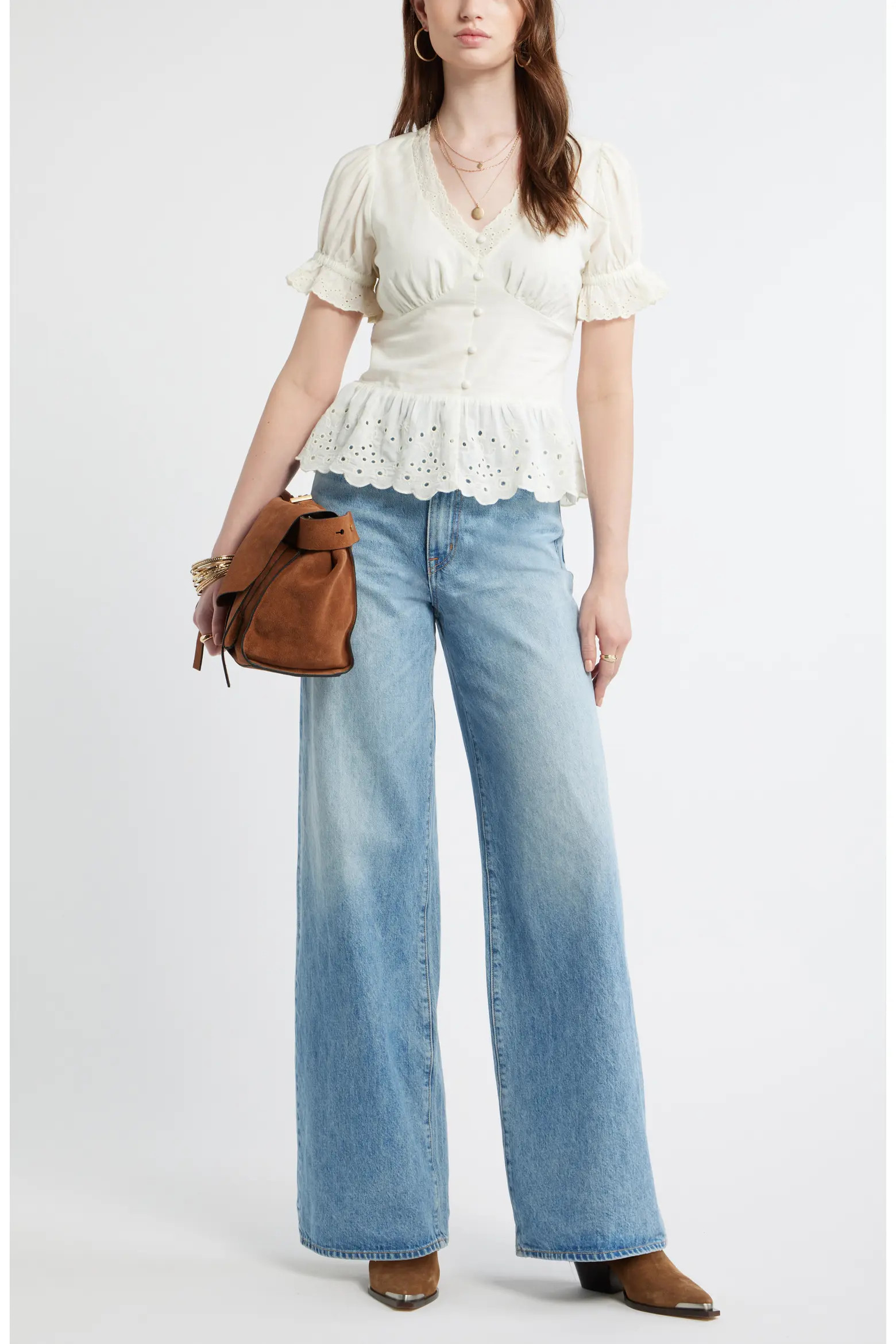 Cutwork Peplum Top (Women) | Nordstrom | Nordstrom