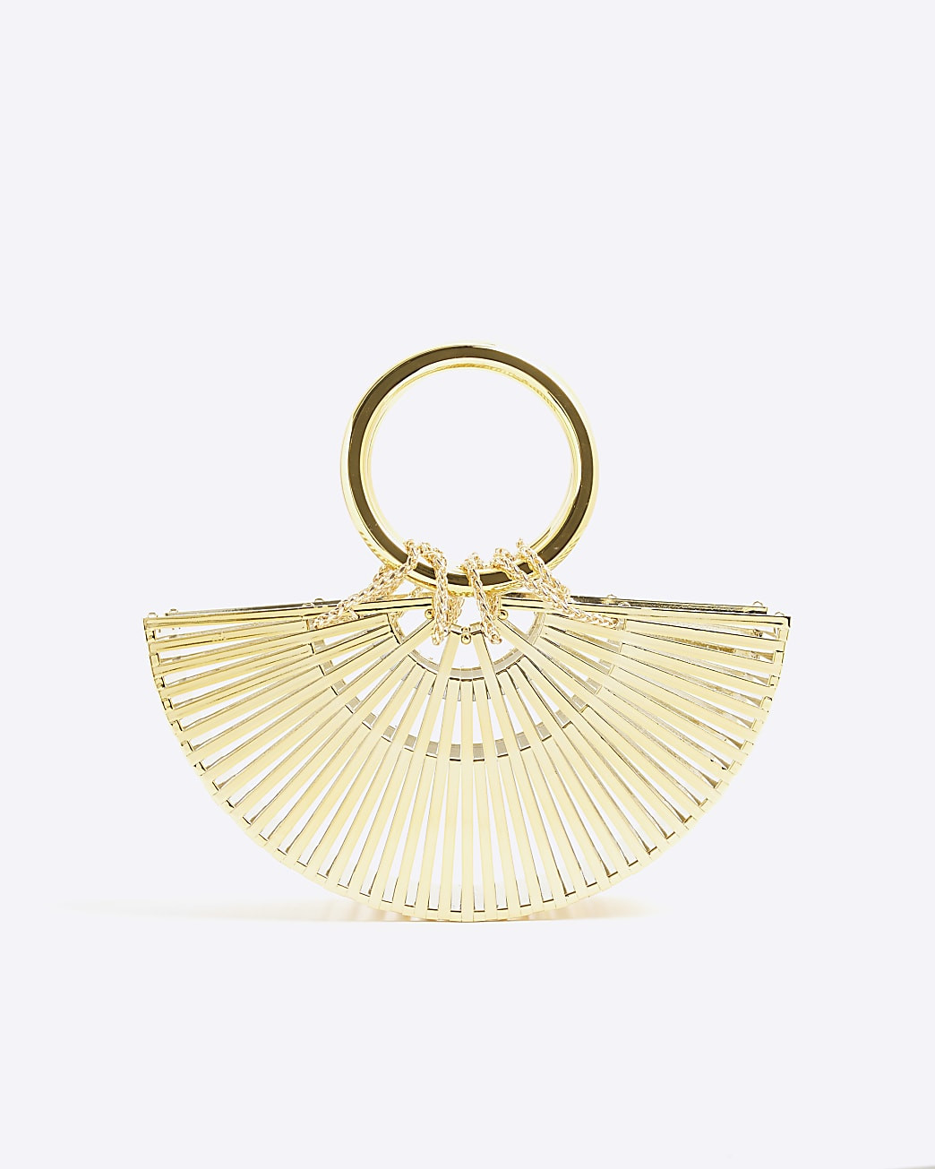 Gold Semi Circle Ring Basket Bag | River Island UK & IE