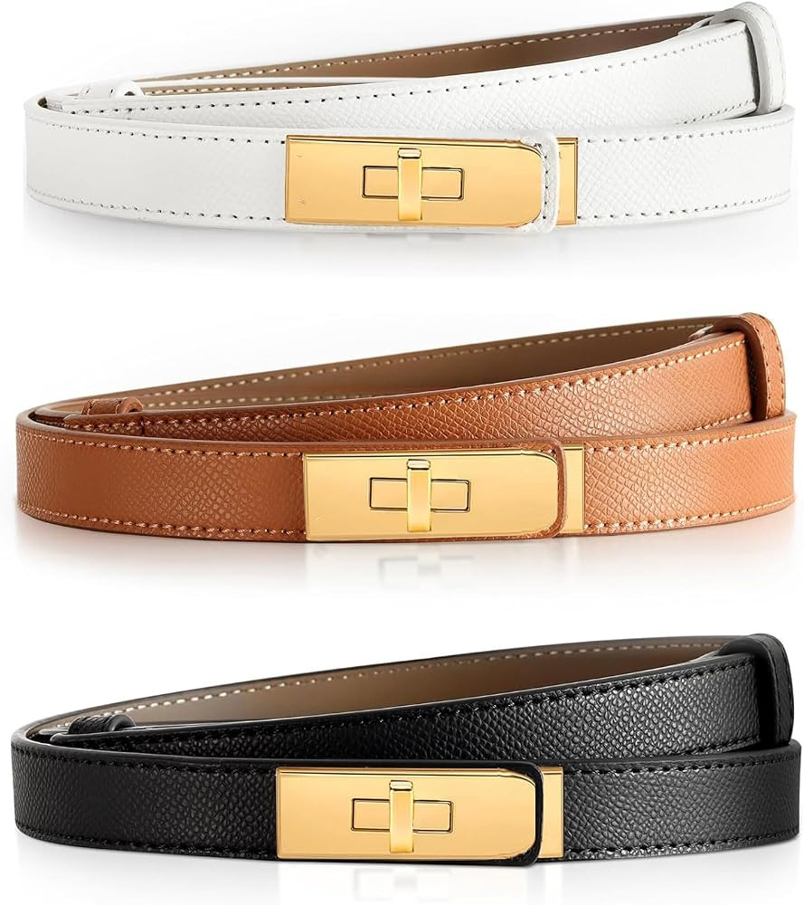 Dupes Damen Gürtel aus Hochwertigem Leder,Mode Damen Ledergürtel,Schmaler Gürtel Damen,Skinny ... | Amazon (DE)