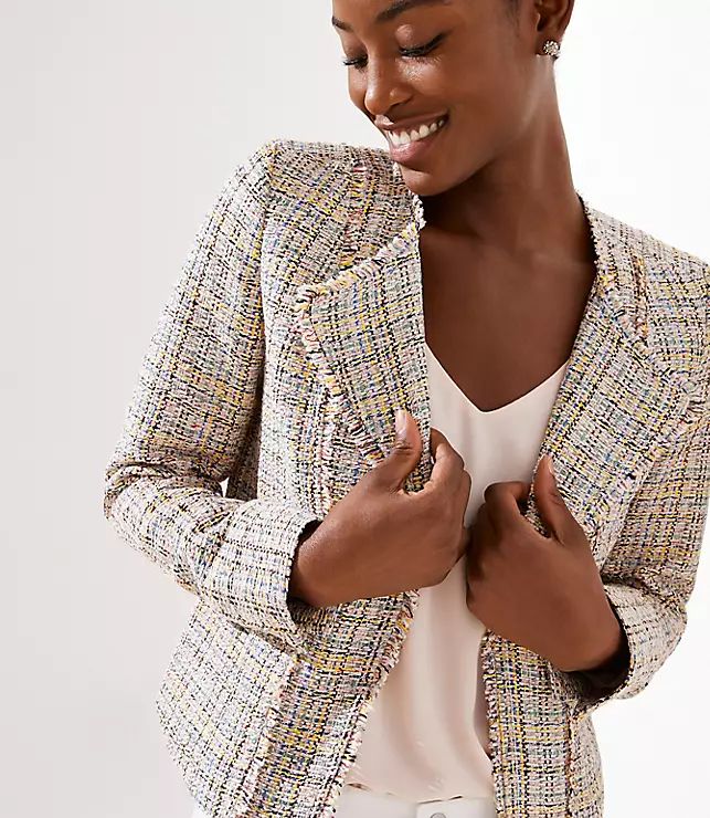 Frayed Tweed Jacket | LOFT