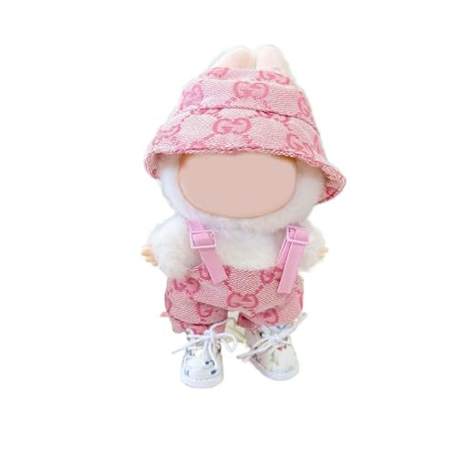 17cm Doll Clothes Compatible with Labubu - Stylish Outfit with Hat & Overalls for 17cm/6.69in Labubu Dolls (No Doll) (Pink) | Amazon (US)