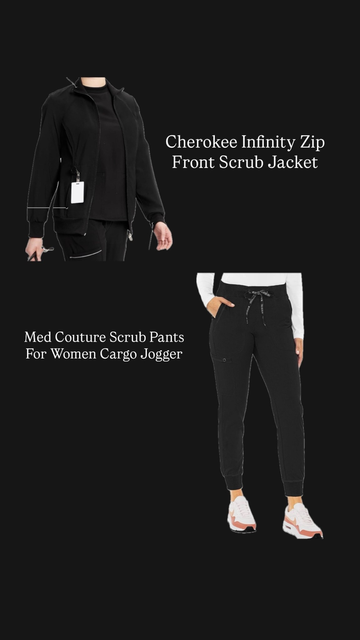 The only work uniform I wear 🖤 size medium in bottoms and top  

#LTKootd #LTKMidsize #LTKWorkwear