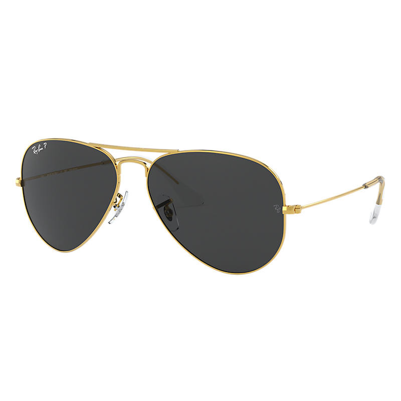 Ray-Ban Aviator Classic Gold, Polarized Black Lenses - RB3025 | Ray-Ban (US)