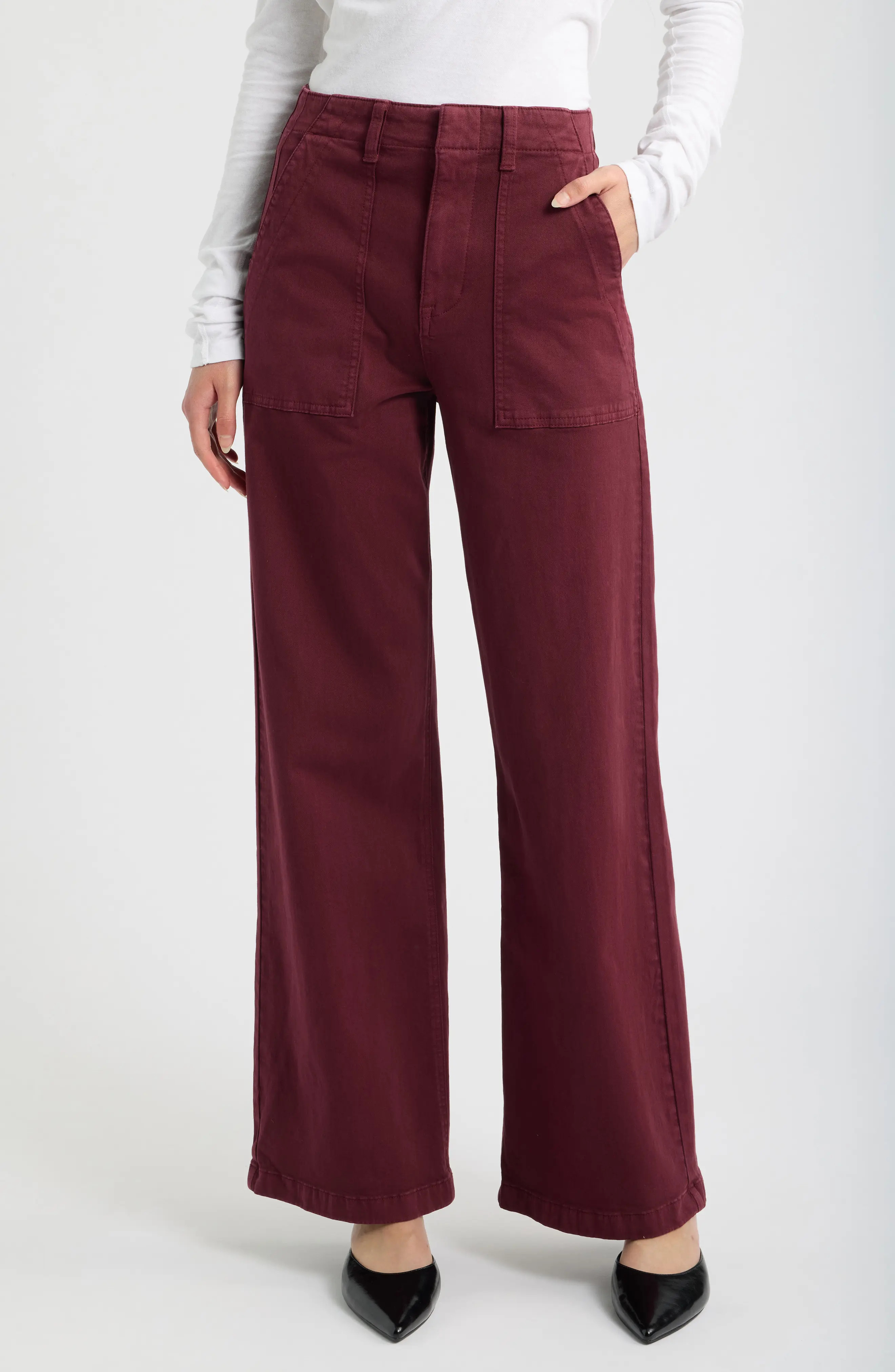 Nicole Stretch Cotton Wide Leg Pants (Women) | Nordstrom | Nordstrom