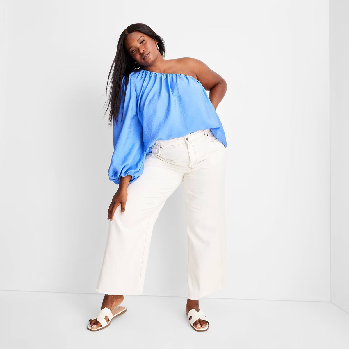 Women's High-Rise Raw Edge Ecru Jeans - Future Collective™ with Jenny K. Lopez Cream | Target