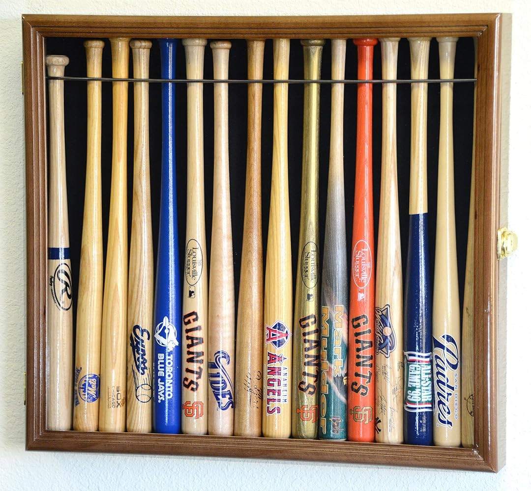 Small Mini 18" Baseball Mini Bat Display Case Cabinet Holder Rack w/98% UV Lockable Holds up to 1... | Amazon (US)