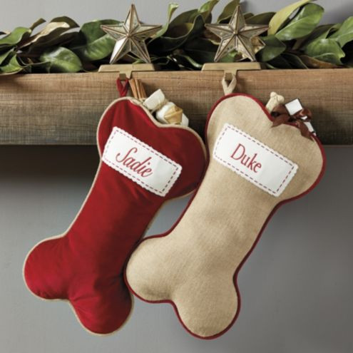 Burlap Dog Bone Stocking | Ballard Designs, Inc.