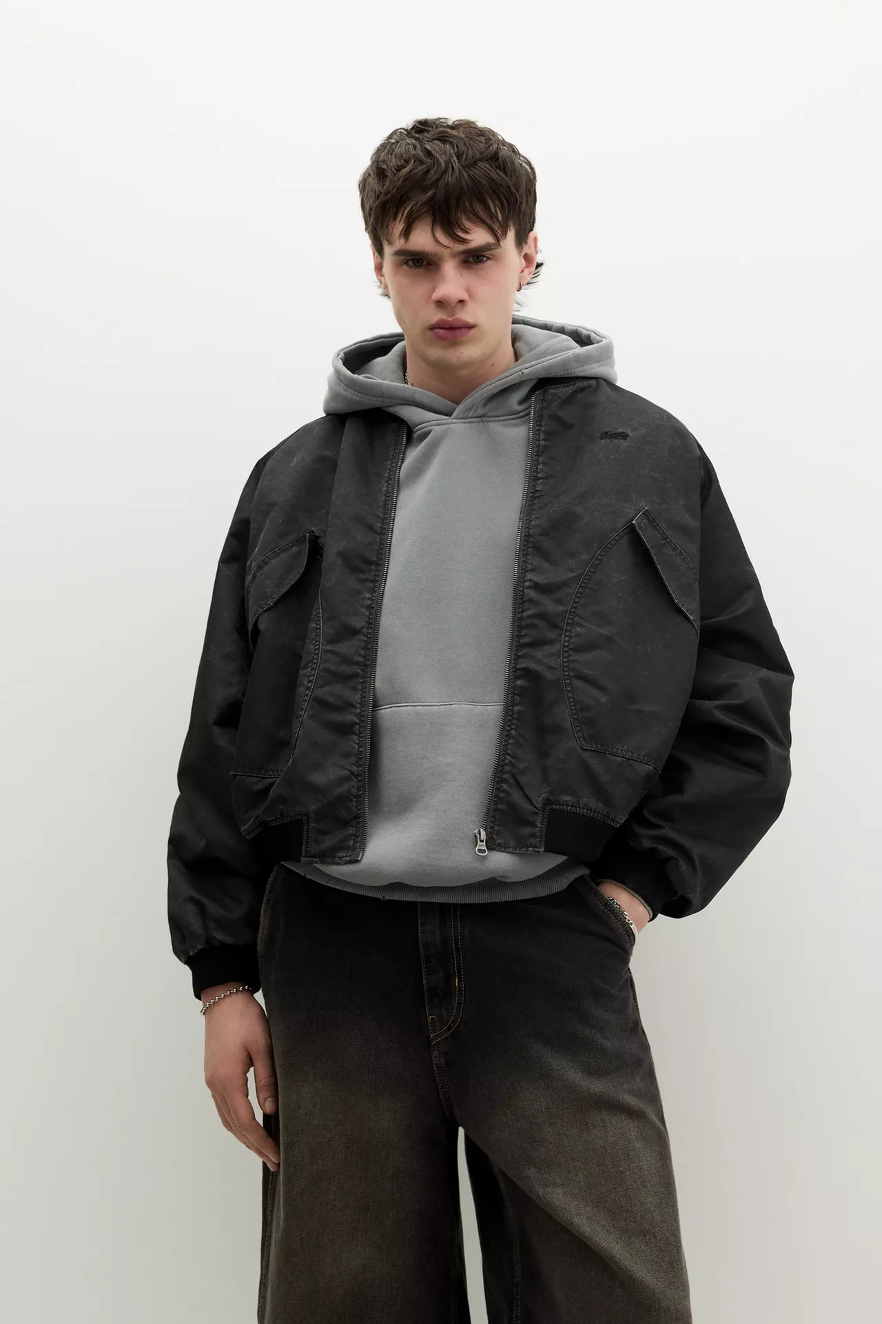 Bomber jacket with pockets | PULL and BEAR UK
