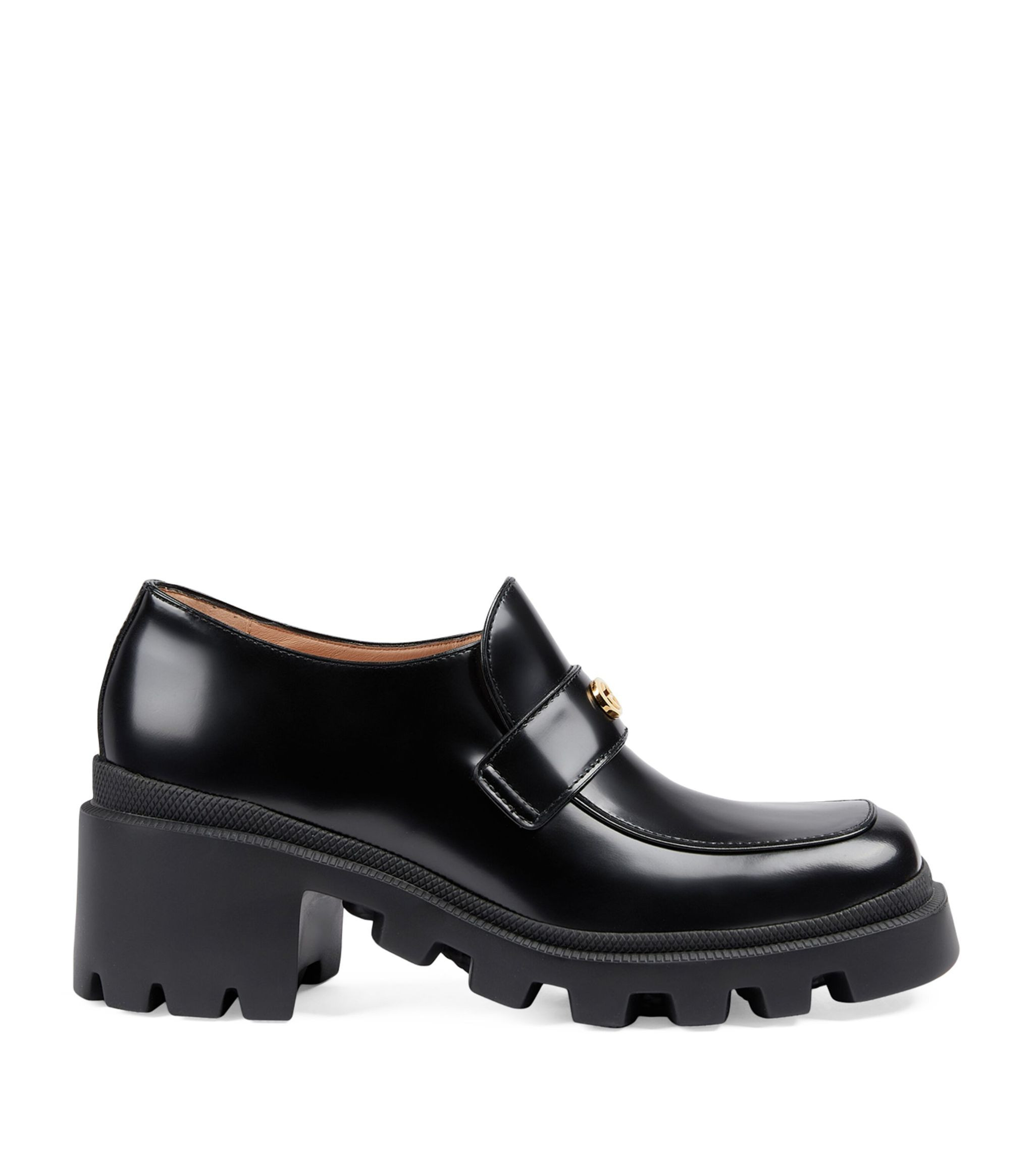 Leather Interlocking G Platform Loafers 72mm | Harrods