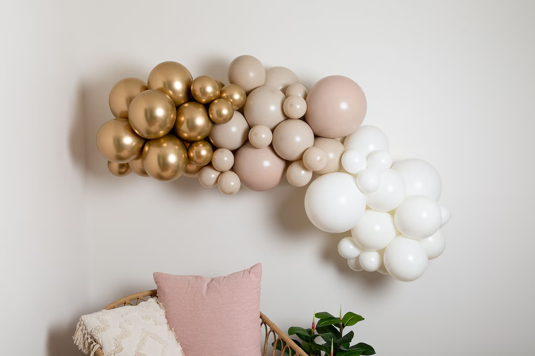 Beige White & Gold THICK Balloon Garland Kit | Champagne Arch Kit | for First Birthday | Bachelor... | Etsy (US)