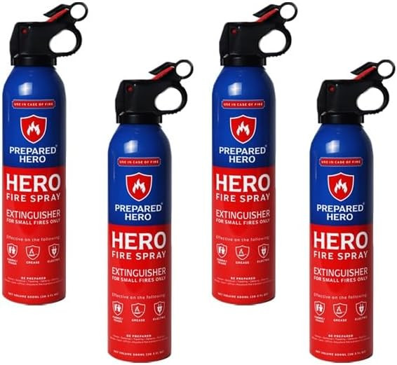 Prepared Hero Fire Spray - Mini Fire Extinguishers for House, Car, Garage - Kitchen Small Fire Ex... | Amazon (US)