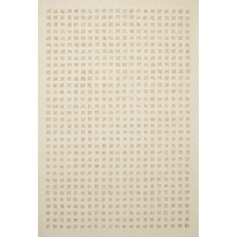 Chris Loves Julia x Loloi Polly Checkered Hand Tufted Jute/Sisal/Wool Ivory/Natural Area Rug | Wayfair North America