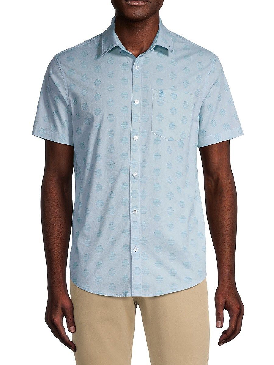 Original Penguin Men's Geometric-Print Shirt - Blue - Size S | Saks Fifth Avenue OFF 5TH (Pmt risk)