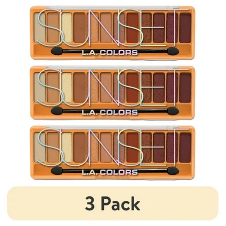 (3 pack) L.A. COLORS Color Vibe 12 Color Eyeshadow Palette, Ultra-Buttery & Vibrant, Sunset,0.30 oz | Walmart (US)