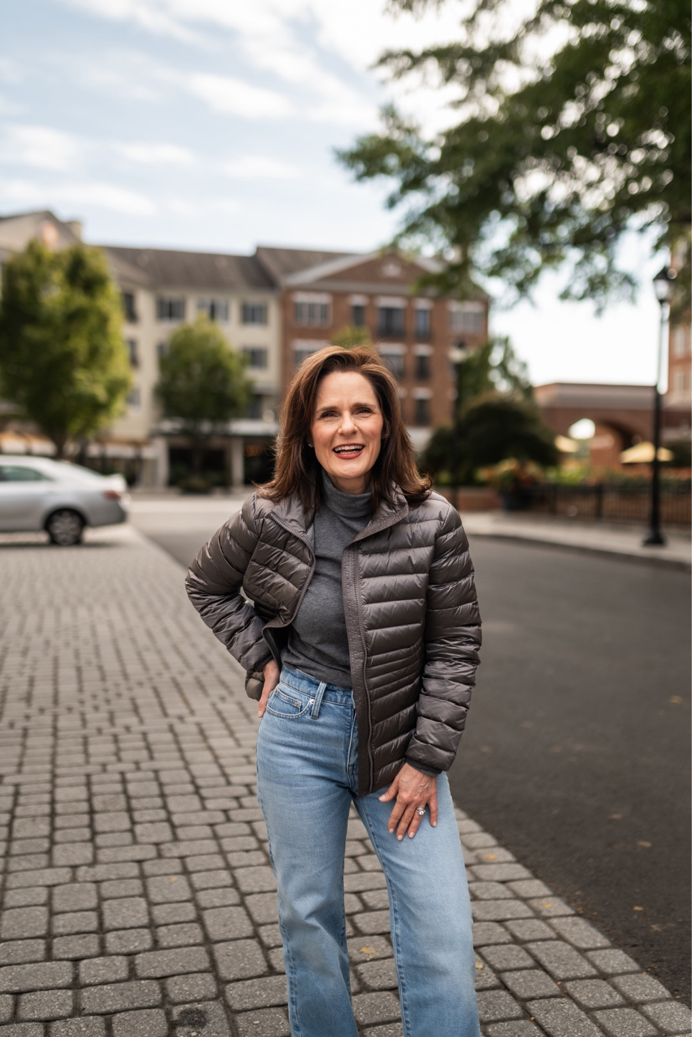 Puffer jacket that every petite woman should own this season.  This lightweight, packable jacket does not add bulk.  The seaming is done in a flattering way.  Runs TTS, wearing a PXS.

Petite turtleneck hugs the body in all the right places without being too tight.  Great for layering without extra bulk.  Wearing a PXS.

Slim wide leg jeans you will want on every wash.  The leg width is perfect for short girls.
#ltkpetite #petite

#LTKOver40 #LTKStyleTip #LTKTravel