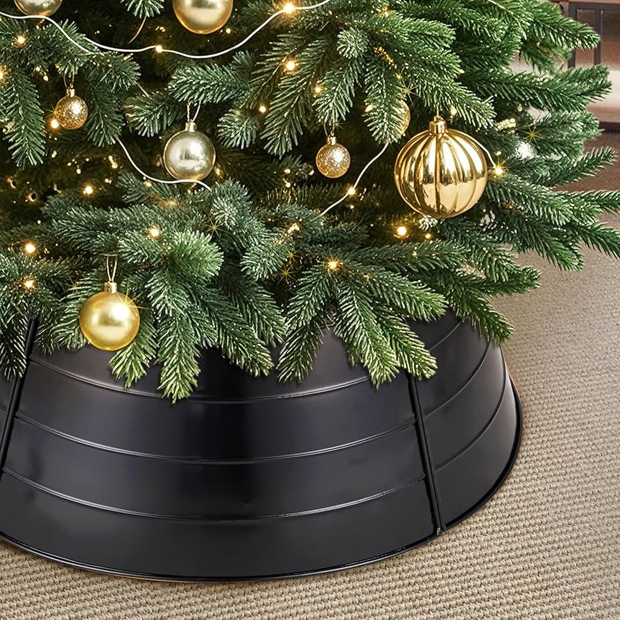 Christmas Tree Collar Xmas Tree Base Christmas Tree Collars for Artificial Trees Black Xmas Tree ... | Amazon (US)